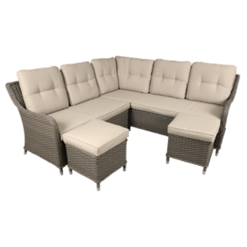 Sealey | Dellonda Chester Rattan Wicker Outdoor 5-Seater Corner Sofa Set 4pc – DG72
