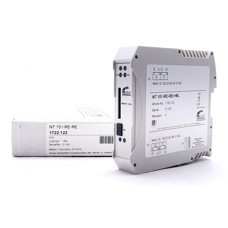 New Hilscher NT 151-RE-RE/+ML Ethernet Gateway Module 24VDC  6V 190mA 4.78W