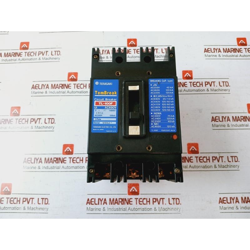 Terasaki Tl-100F Tembreak Molded Case Circuit Breaker 3 Pole Ac690V 100A