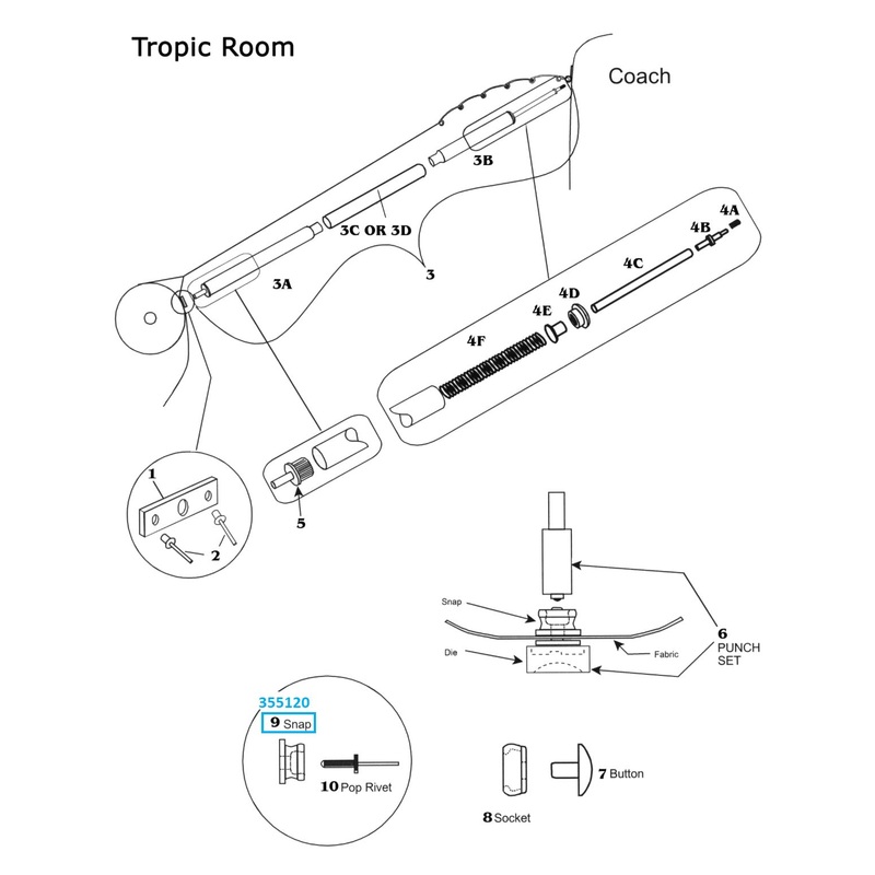 Zip Dee Stud for Front & Side Panel “Lift Dot” for Tropic Room – 355120