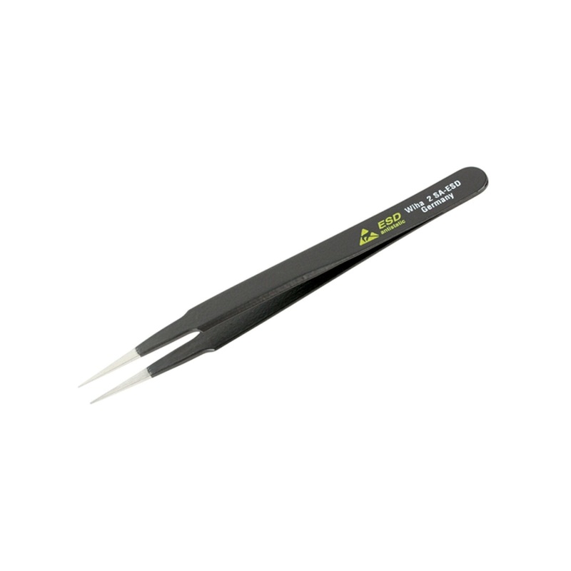 Wiha Tools 44504 ESD Safe Tweezers, 2 SA – 120 mm