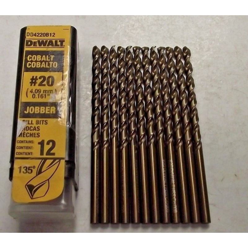 Dewalt DD4220B12 #20 CObalt Jobber Length Drill Bits 12 Pack