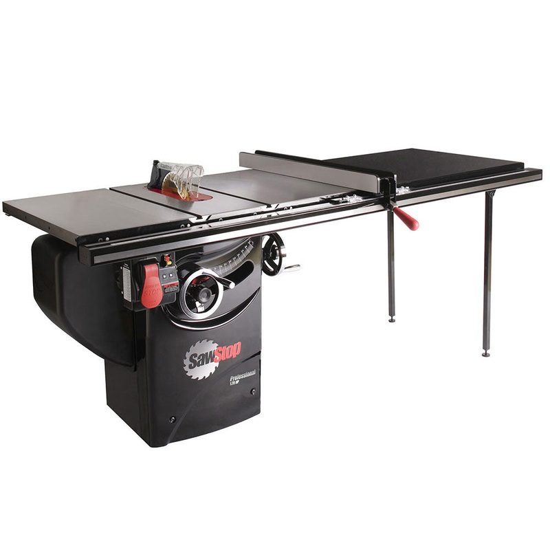 SawStop 1.75 HP Professional Cabinet Saw w/ 52″ Professional T-Glide Fence System, Rails & Extension Table