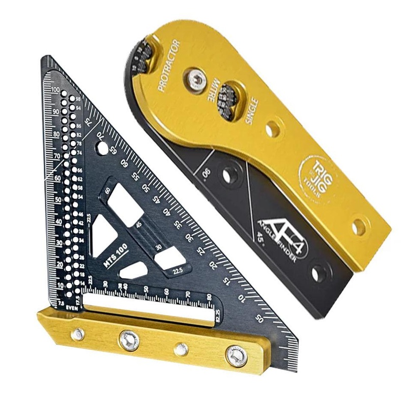 TrigJig | Angle Finder AF4 & Micro Square MTS 100 MKII Bundle Black/Gold
