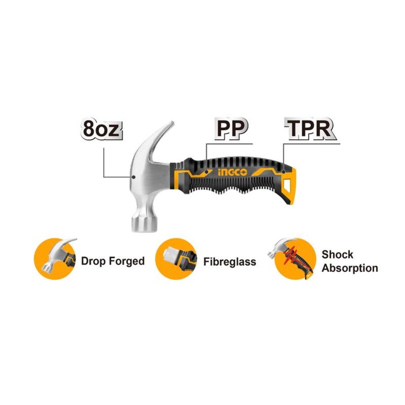Ingco Mini Claw hammer 8oz HMCH80808D