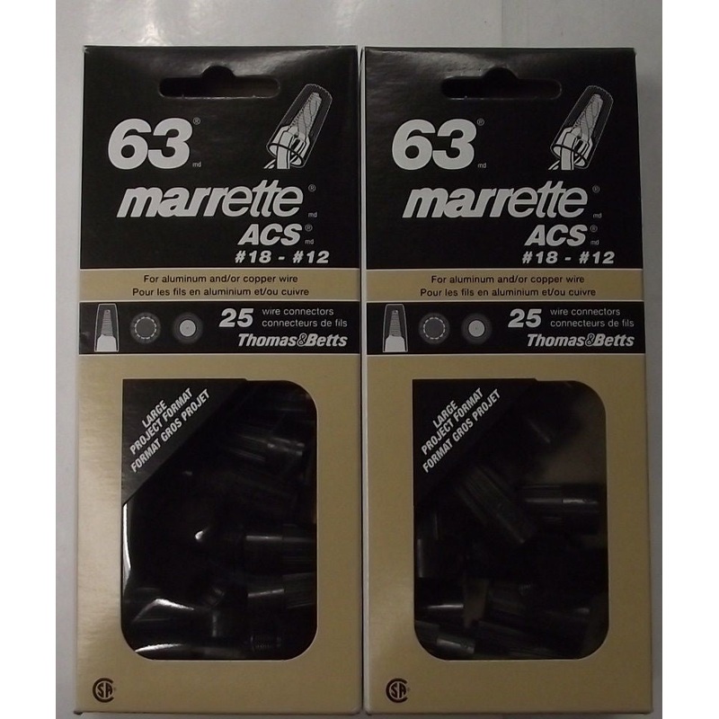 Thomas & Betts Marrette ACS #63 Twist On Wire Connectors (2 Packs of 25)