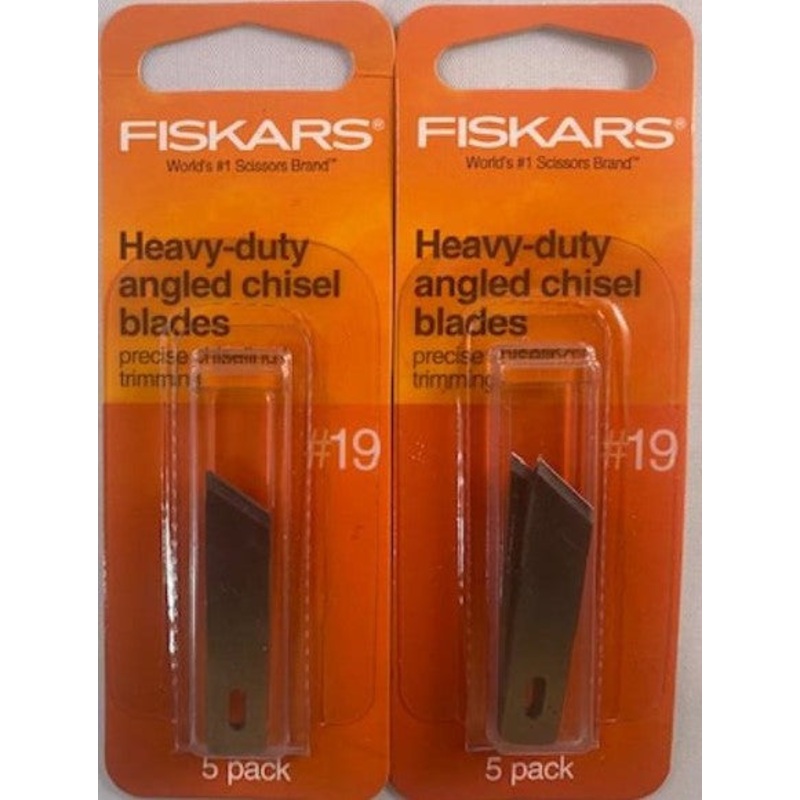 Fiskars 164150 Heavy-duty #19 Angled Chisel Blades 2 – 5-Packs