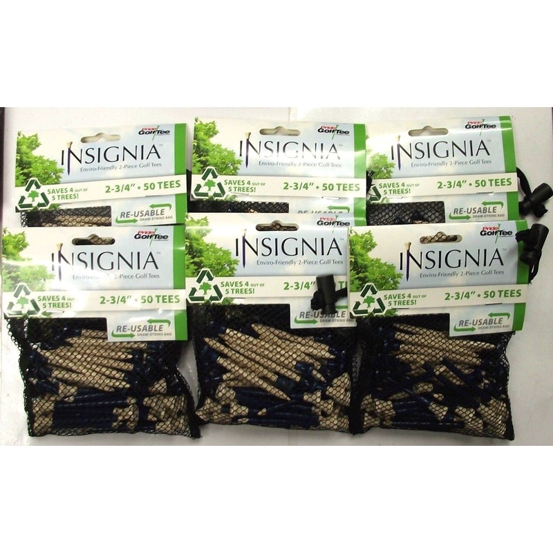 Pride 2345021-6 Insignia Golf Tee 300pcs 2 3/4″ Blue/Natural Drawstring Bag