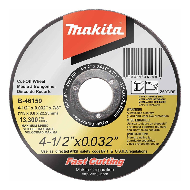 Makita B-46159 4-1/2″ x .032″ x 7/8″ Stainless Cut-Off Wheel