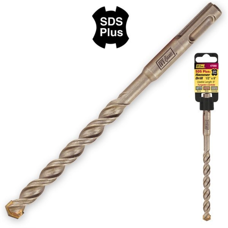 Professional SDS Plus Hammer Drill Bit |  Heavy-Duty Masonry & Concrete Tool 1/4 x 4″ #47032