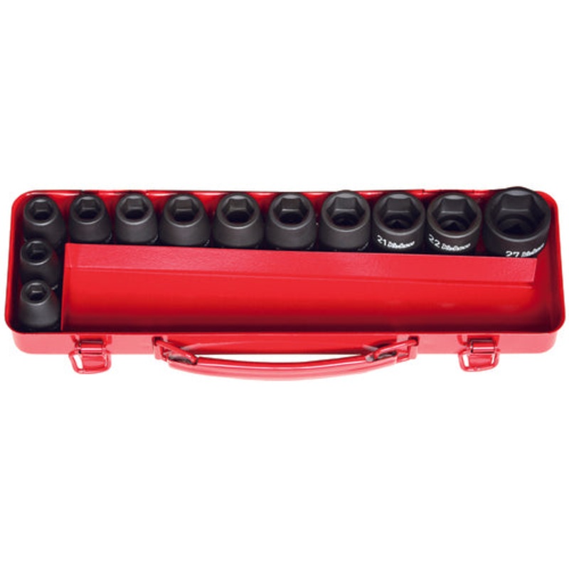 1/2 Sq. Dr. 12 Piece Impact 6 point Socket Set  10-27mm