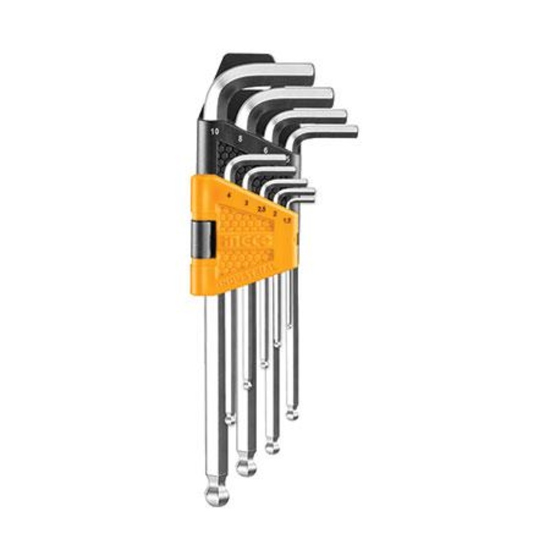 Ingco  9pcs Ball point hex key set long arm HHK12091