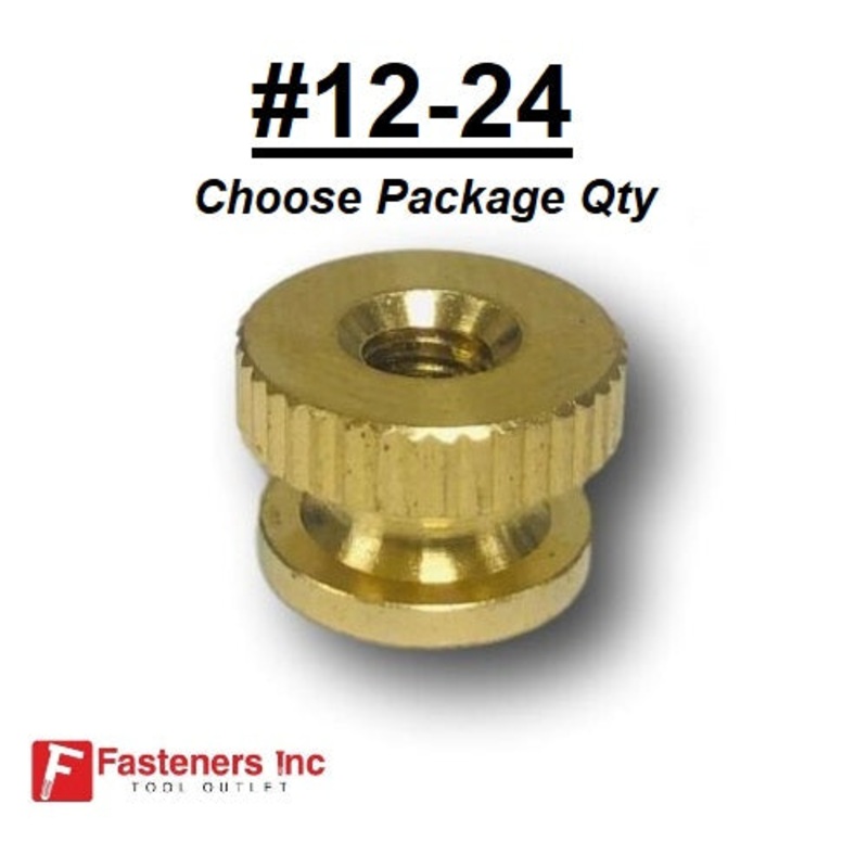 #12-24 Brass Solid Knurled Thumb Nut UNC Decorative QTY 1