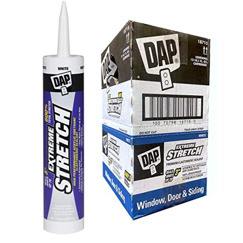 Dap 12 Pack 10.1 oz. Extreme Stretch Premium Crackproof Elastomeric Sealant, White
