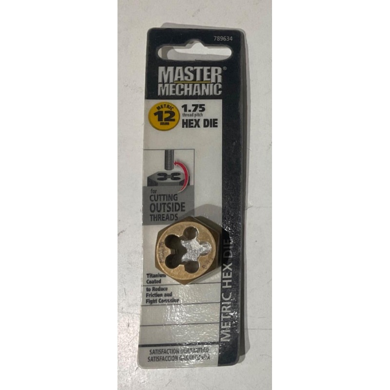 Master Mechanic 789634 12mm -1.75 Titanium coated Hex Die