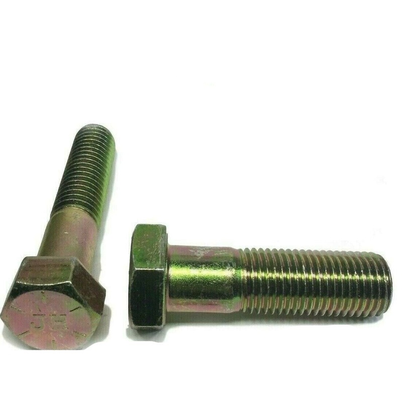 7/8″-9 x 2 1/4″ (FT) Hex Bolt Yellow Zinc Plated Grade 8 Cap Screw Coarse Thread QTY 5