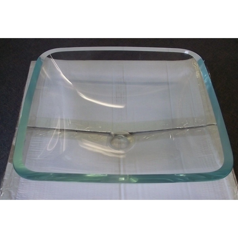 Aviana by Taymor 47-1715TSCC 15mm Square Glass Vessel Sink Crystal Clear