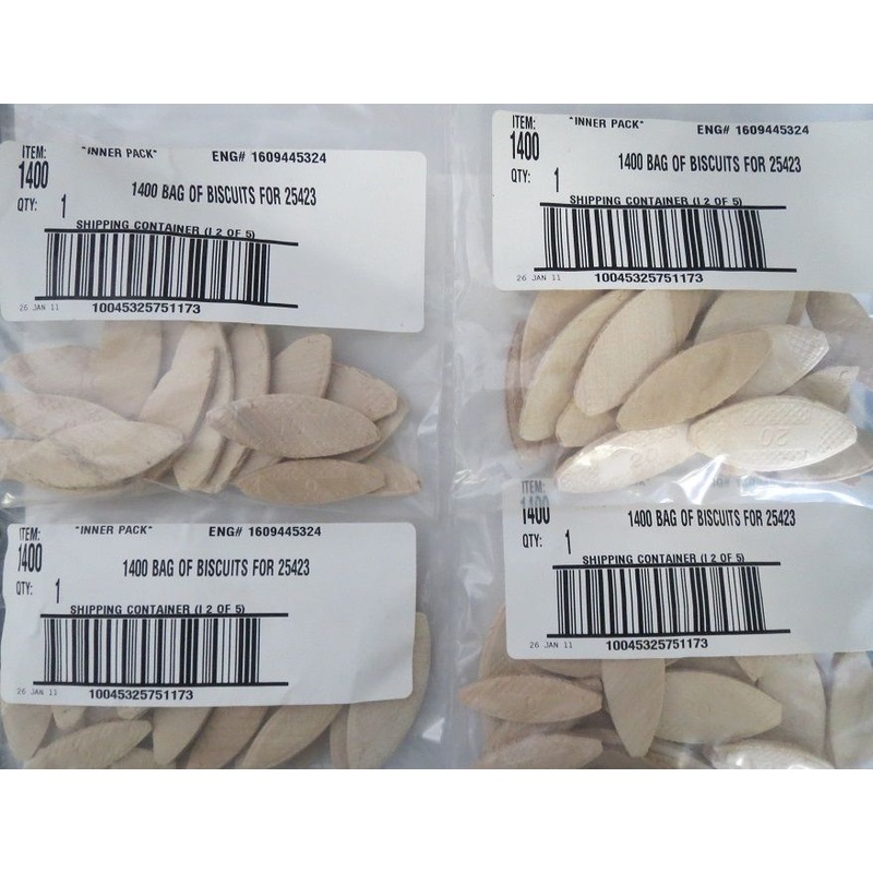 Bosch 1400 Plate Joiner Biscuits size 20, 10, 0,  (4 Packs of 24pcs) USA