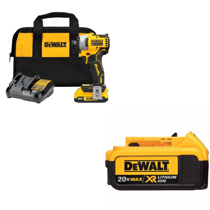DeWalt DCF809D1 20V MAX 1/4″ Impact Driver Kit W/ DCB204 20V MAX Battery Pack