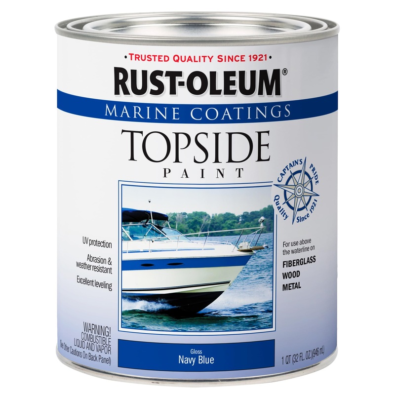 Rust-Oleum 396958 Marine Coatings Topside Enamel Paint, Quart, Gloss Navy Blue, 32 Fl Oz (Pack of 1)