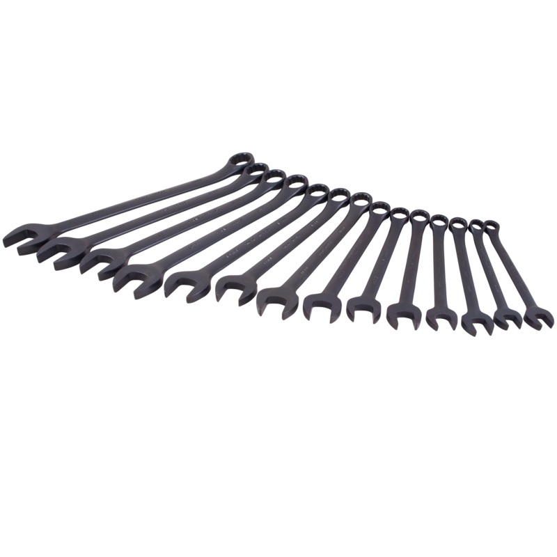 14 Piece 12 Point Metric Black Combination Wrench Set