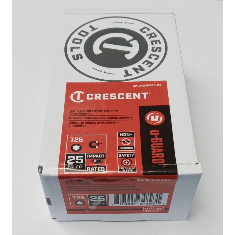 Crescent CAUMB3BT25-25 #2 x 3-1/2″ T25 u-GUARD Covered Impact Power Bit 25pc