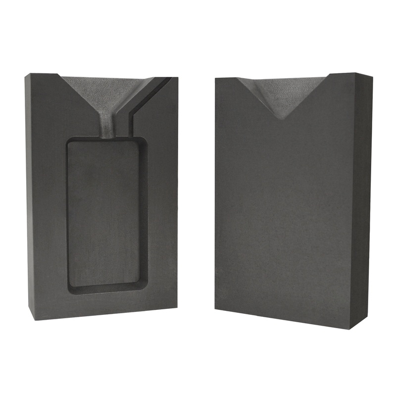 5 Troy Ounce Gold Rectangular Two Part Graphite Ingot Mold