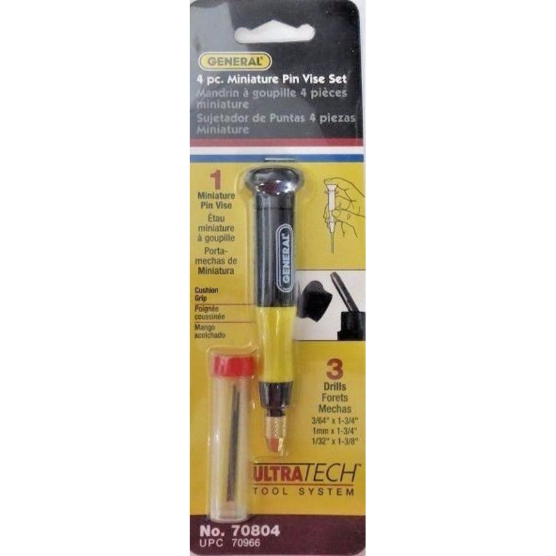 General Tools 70804 4 Piece Miniature Pin Vise Set