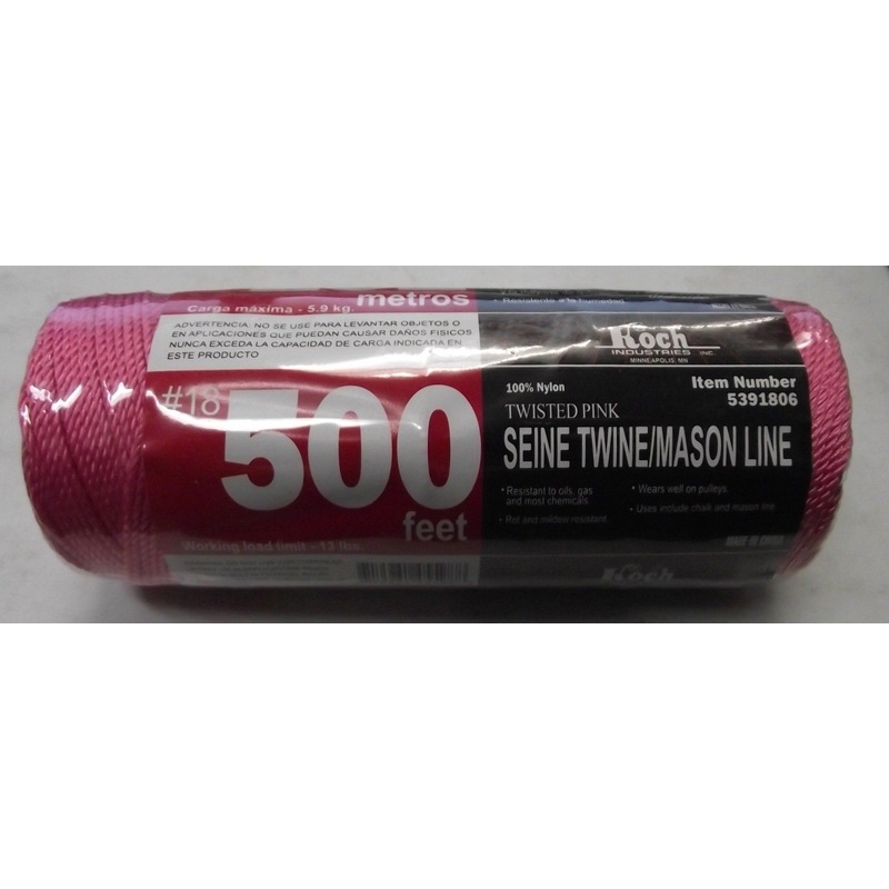 Koch Industries 5391806 Nylon Twisted Pink Mason Line #18 By 500 Feet