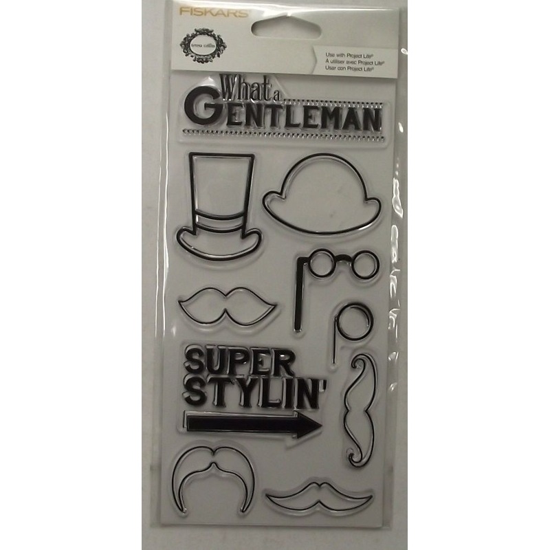 Fiskars Teresa Collins WHAT A GENTLEMAN 10 Clear Stamps 103560-1001
