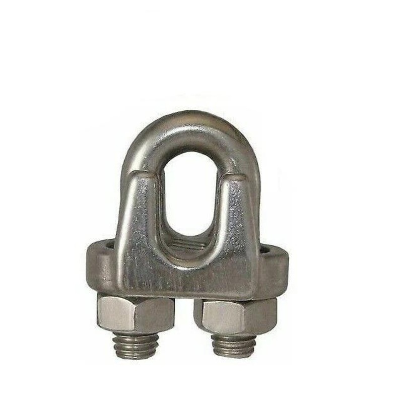 (QTY 10) 3/8″ Stainless Steel Malleable Wire Rope Clips 316 Grade Stainless