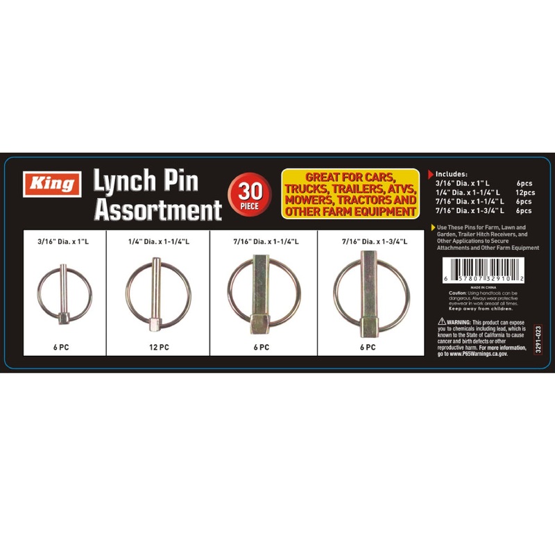 3291-0 – 30-PC LYNCH PIN ASSORTMENT