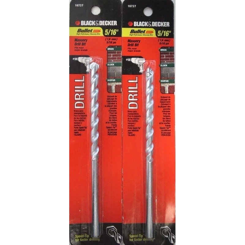 Black & Decker 16737 5/16″ Masonry Drill Bit 2 Packs