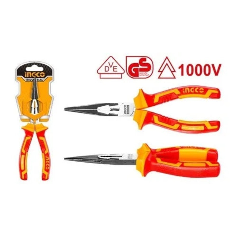 Ingco Insulated long nose pliers 8″ HILNP28208