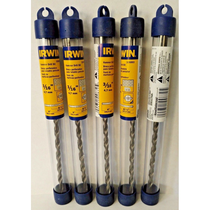 Irwin 326003 3/16″ x 4-1/2″ x 6″ Hammer Drill Bit 5 Packs