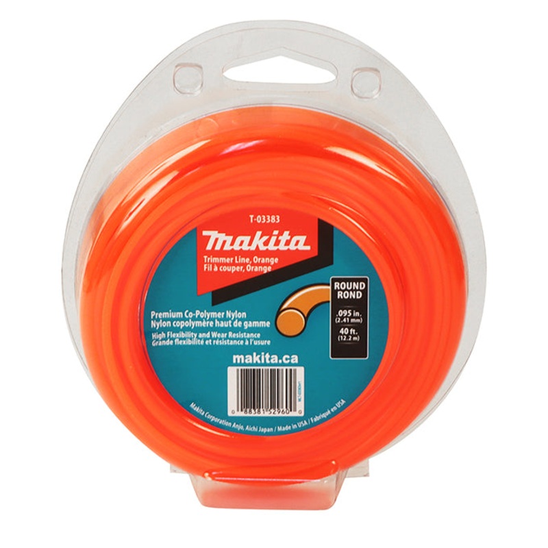 Makita T-03383 Orange 0.095″ x 40′ ROUND Trimmer Lines