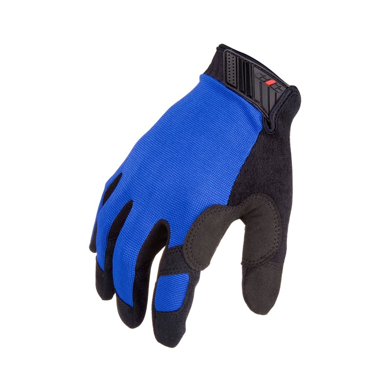 Touchscreen Compatible Mechanic Gloves in Blue SM