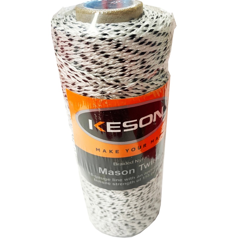 #18 Braided Nylon Mason Twine | Black/White | 500′