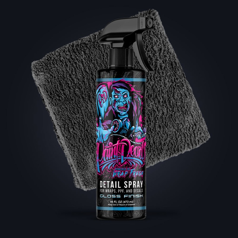 Paint Is Dead Official Detail Spray by Wrap Fresh – Gloss – UV Protection and Cleaner and Maintenance Spray Detail Spray With Microfiber Towel