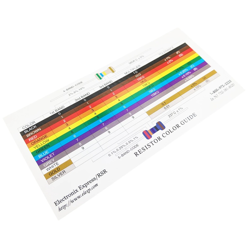 Resistor Color Code Guide for Standard and Precision Values – 6″ x 3″ Card Ideal for Students and Classroom Default Title