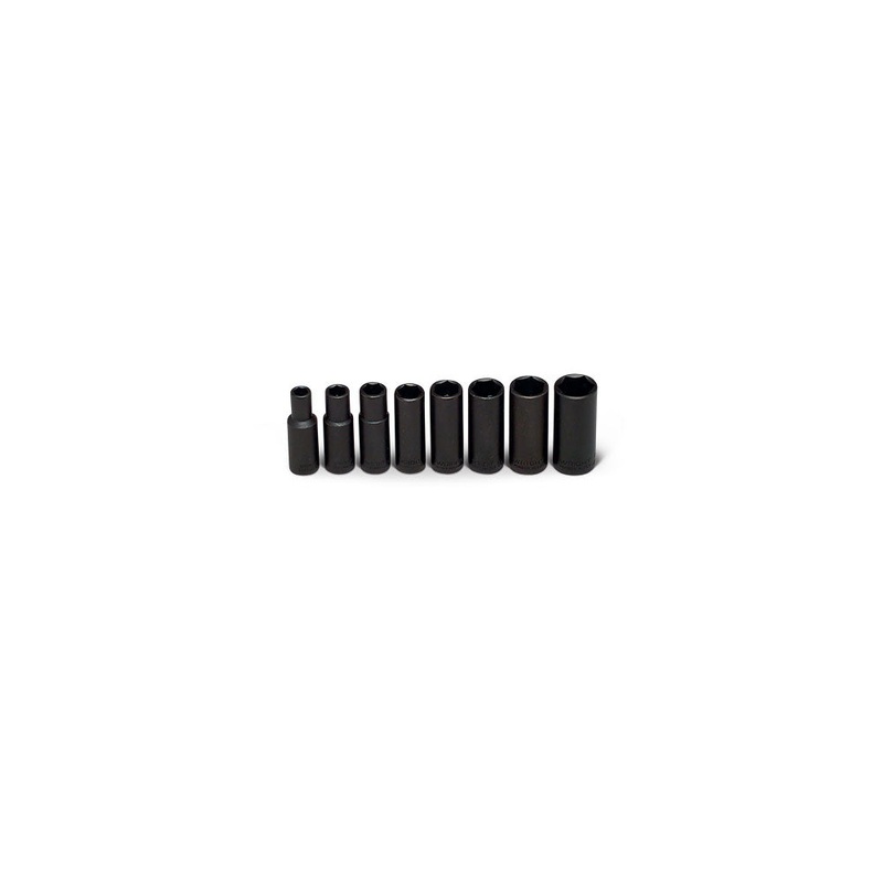 Wright Tool 314 3/8″ Drive 8 Piece Deep Impact Sockets Set,  5/16″ – 3/4″
