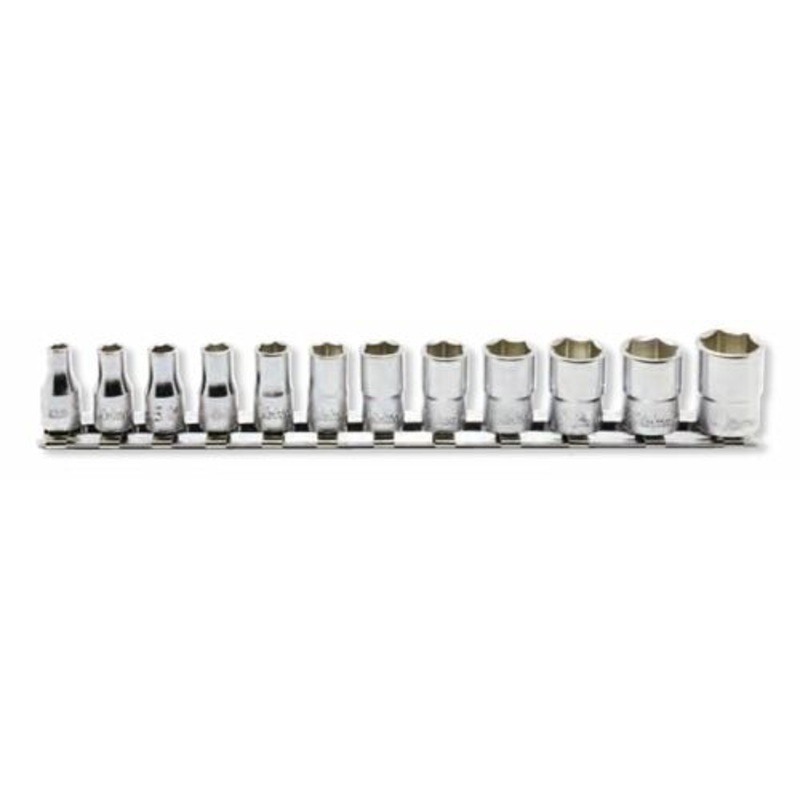 12 Piece 1/4 Sq. Dr. 12 Point Socket Set  4-14mm