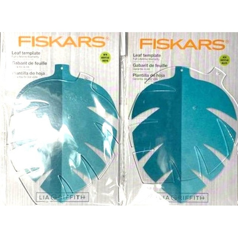 Fiskars 105230-1001 Lia Griffith Designer Leaf Banner Template, Clear 2Packs