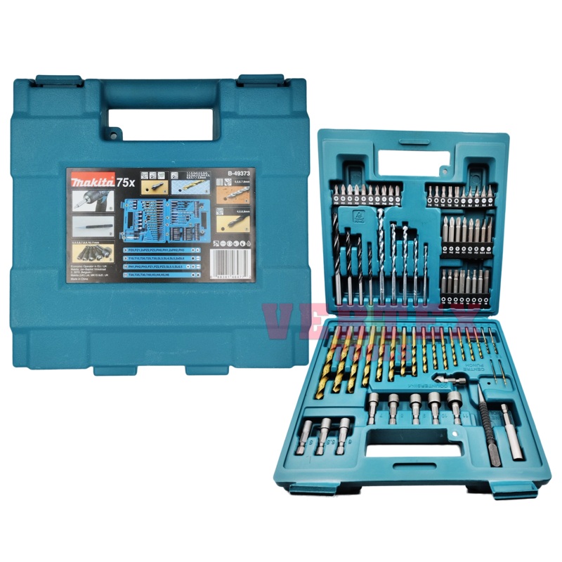 Makita B-49373 Metric Drill and Screw Bit Set 75 pcs