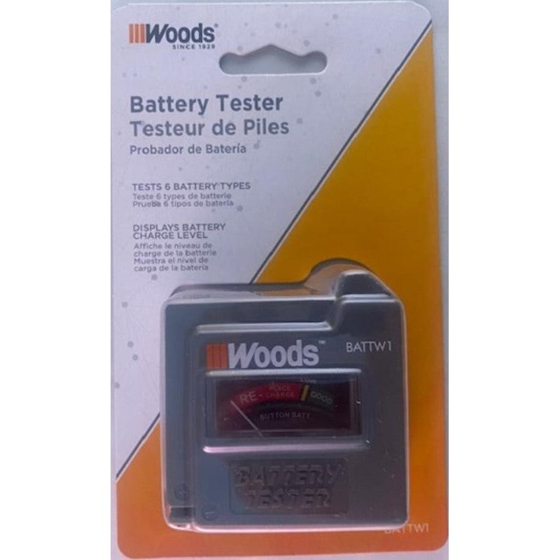 Southwire Woods BATTW1 Analog Battery Tester Tests 6 Battery Types