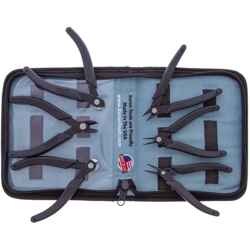 Xuron  6 Piece Permanent Jewelry Tool Kit w/Case Black Grounded 475 Blunt Wide Nose