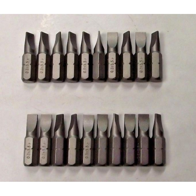 Bosch 2608521B69 0.8 x 5.5 Extra Hard Slotted x 1″ Screw Bit Tips 20pcs.