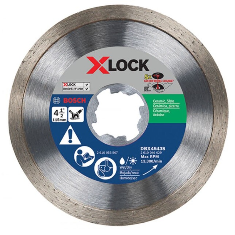 Bosch DBX4543S 4-1/2″ Continuous Rim Diamond Blade, X-Lock, 5 Pack