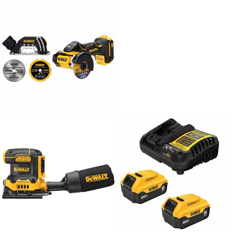 DeWalt DCS438B 20V MAX Cut-Off Tool Kit W/ DCW200B Sander and FREE DCB205-2C Battery Kit