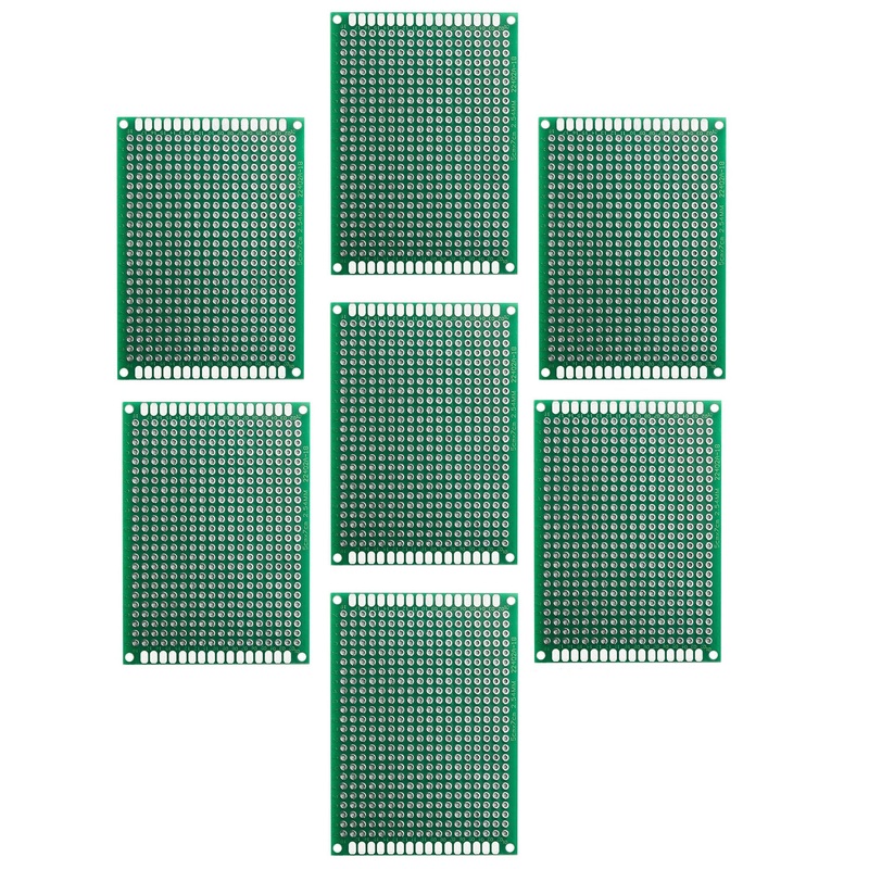 7 Pack Double Sided PCB Prototype Board, 5 x 7 cm with 432 holes